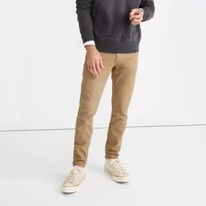 Madewell Mens Garment Dyed Slim Everyday Flex Jeans Honey Brown Size 36x32